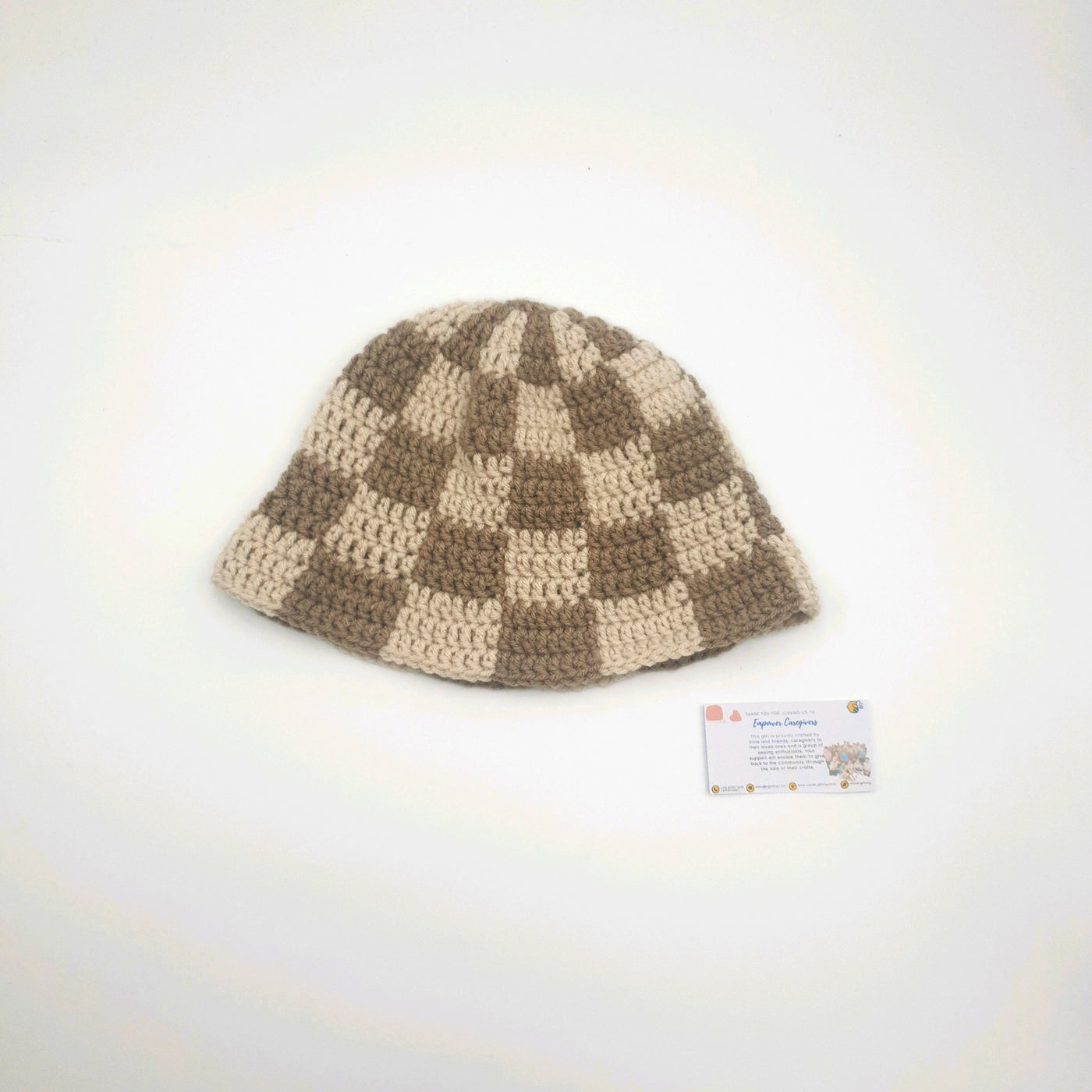Checkered Crocheted Bucket Hat (Big)