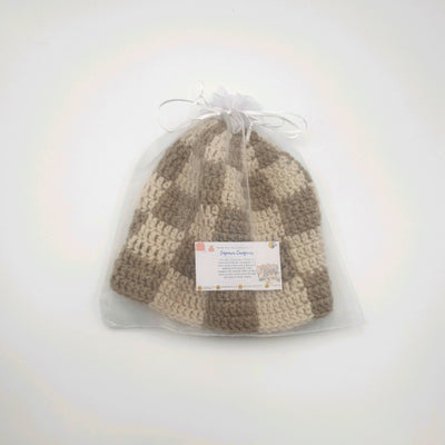 Checkered Crocheted Bucket Hat (Big)