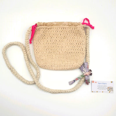 Small Crocheted Sling Bag with Accessories