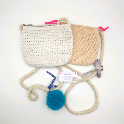 Small Crocheted Sling Bag with Accessories