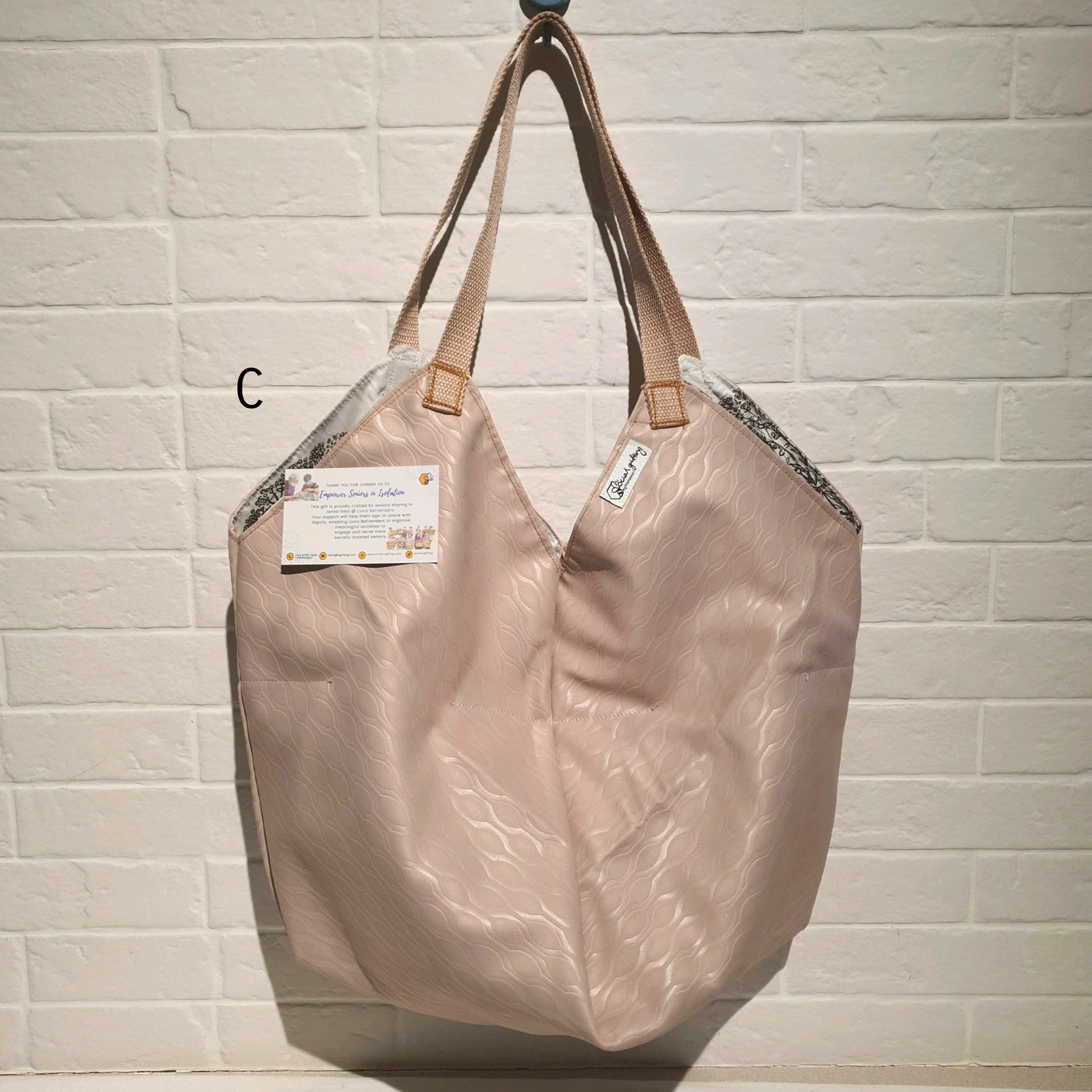 Upcycled V Shaped Tote Bag