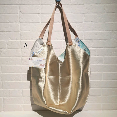 Upcycled Fabric V-Shaped Tote Bag
