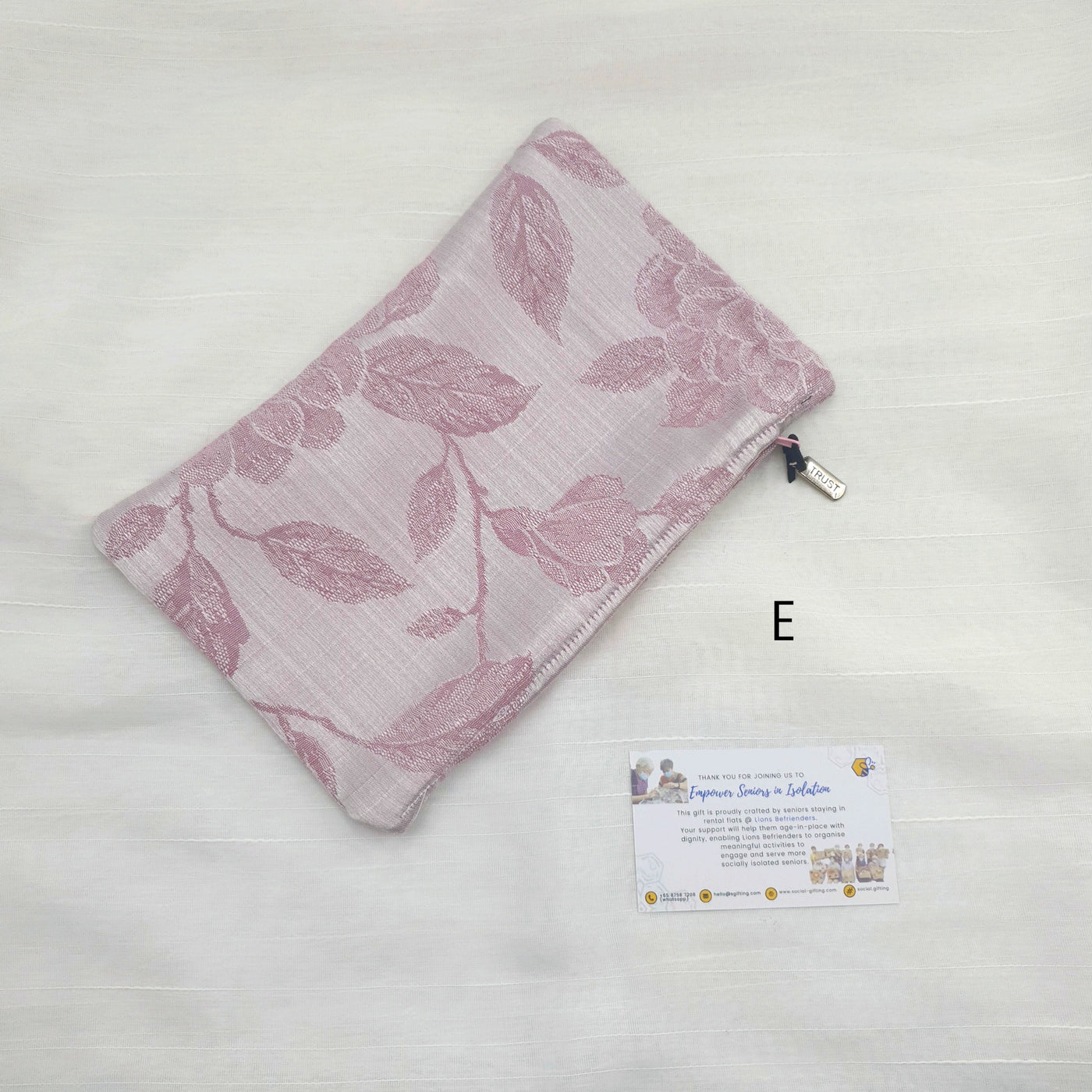 Patterned Fabric Pouch with Charm