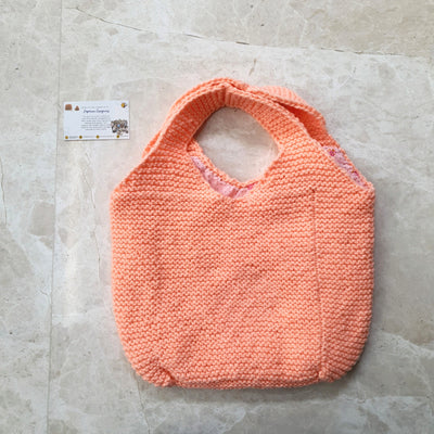 Hand-Knitted Tote Bag with Lining