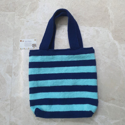 Hand-Knitted Tote Bag with Lining
