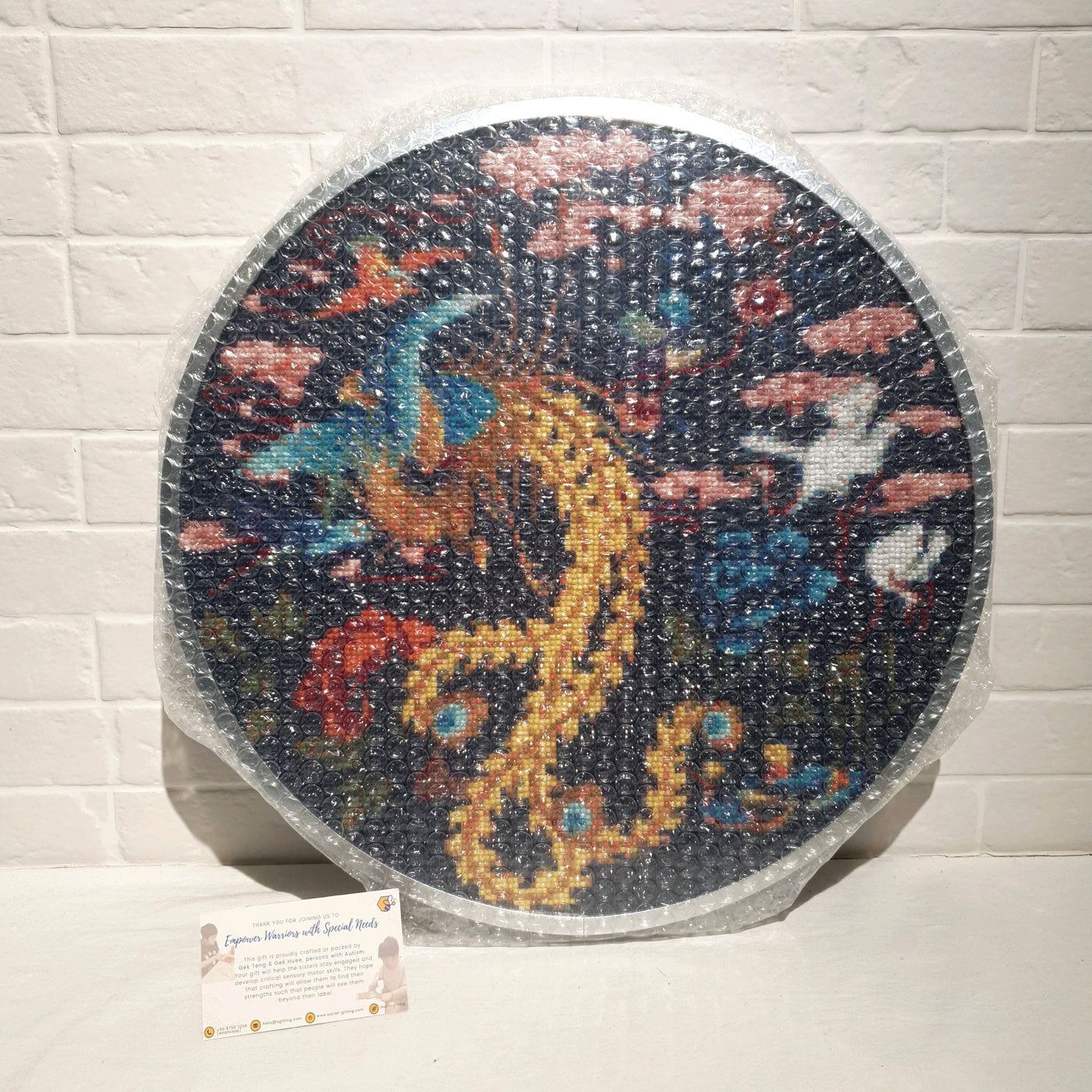 Phoenix Diamond Art in Round Frame