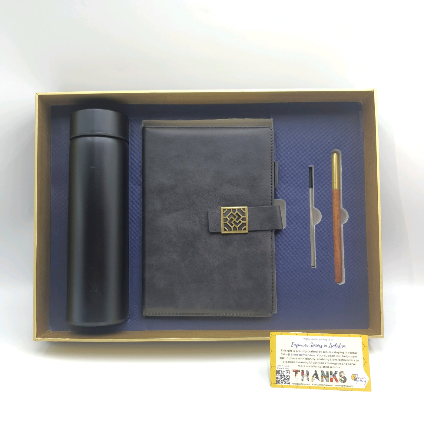 Gift Set - A5 Notebook + Thermal Flask + Pen + Pen Refill