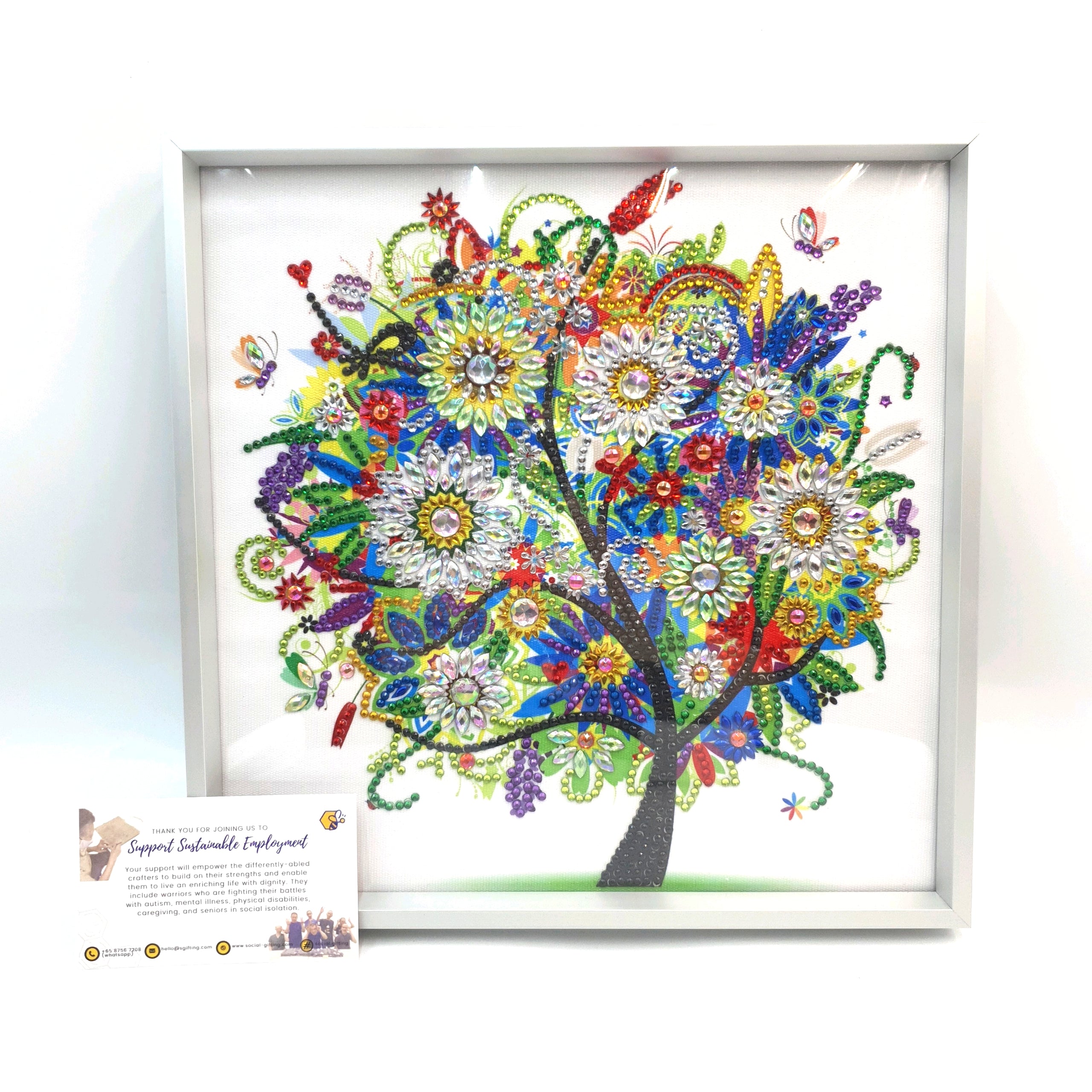 Colourful Tree Diamond Art with Frame – Social Gifting / SGifting Pte Ltd