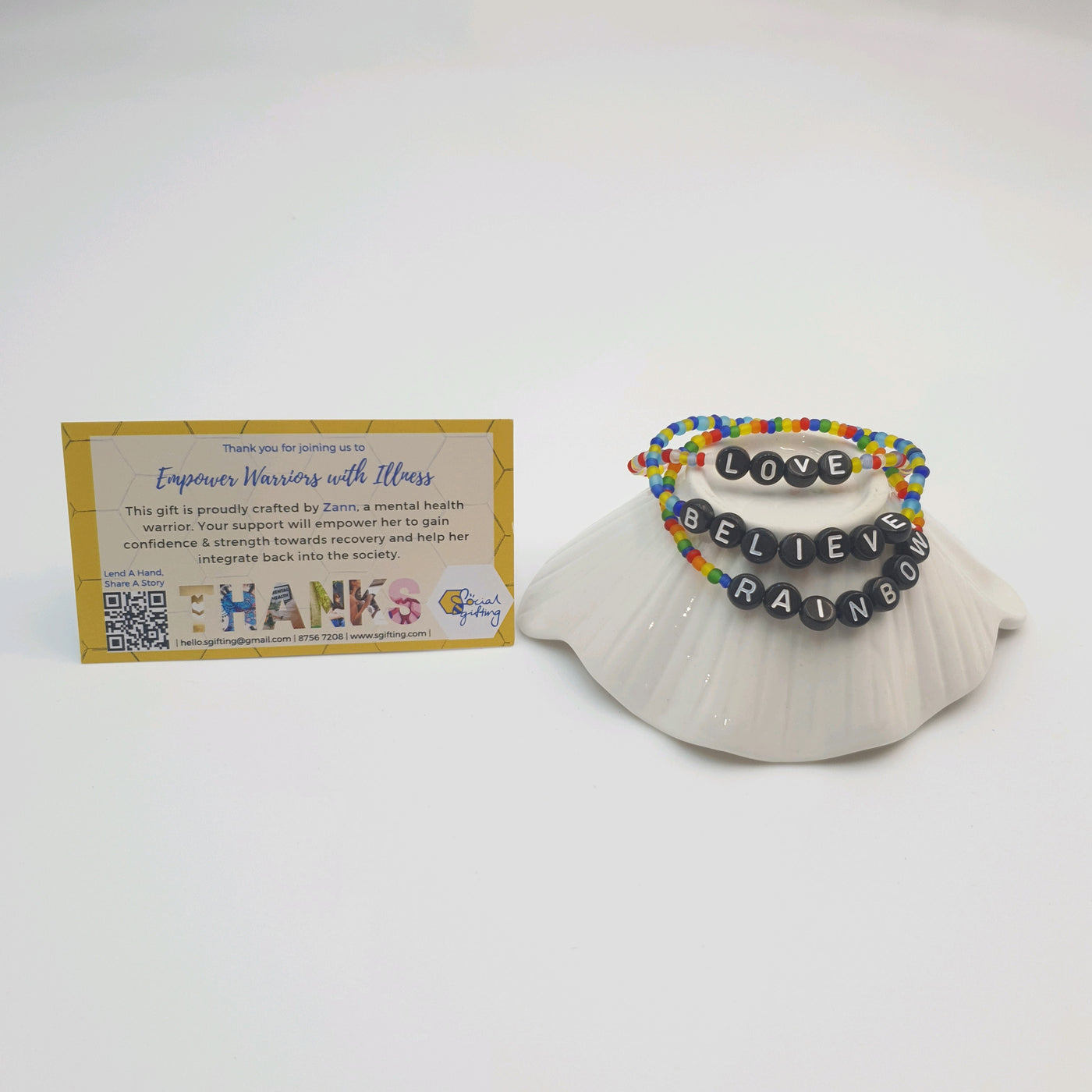 Colourful Bracelet with Words (Black)