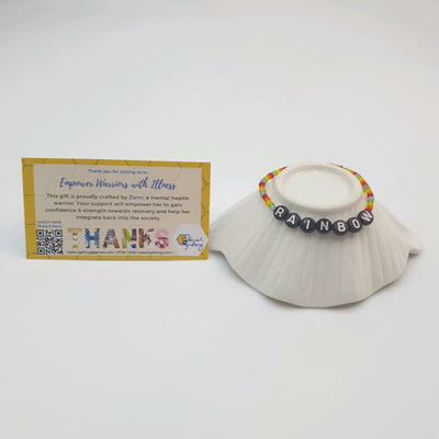 Colourful Bracelet with Words (Black)