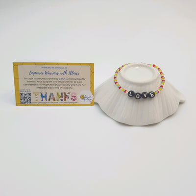 Colourful Bracelet with Words (Black)