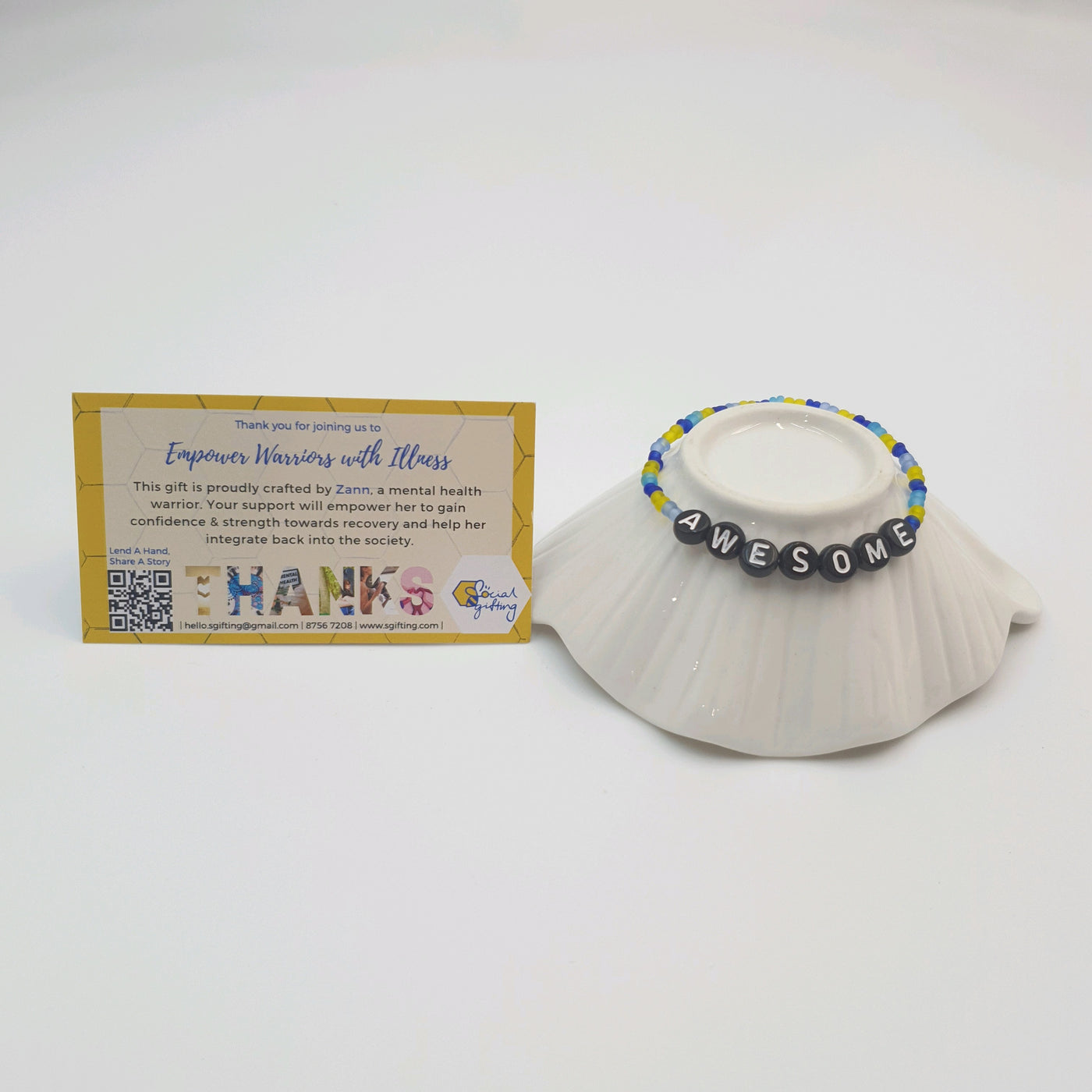 Colourful Bracelet with Words (Black)