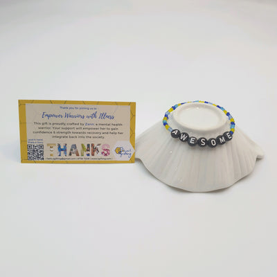 Colourful Bracelet with Words (Black)