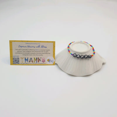 Colourful Bracelet with Words (Black)