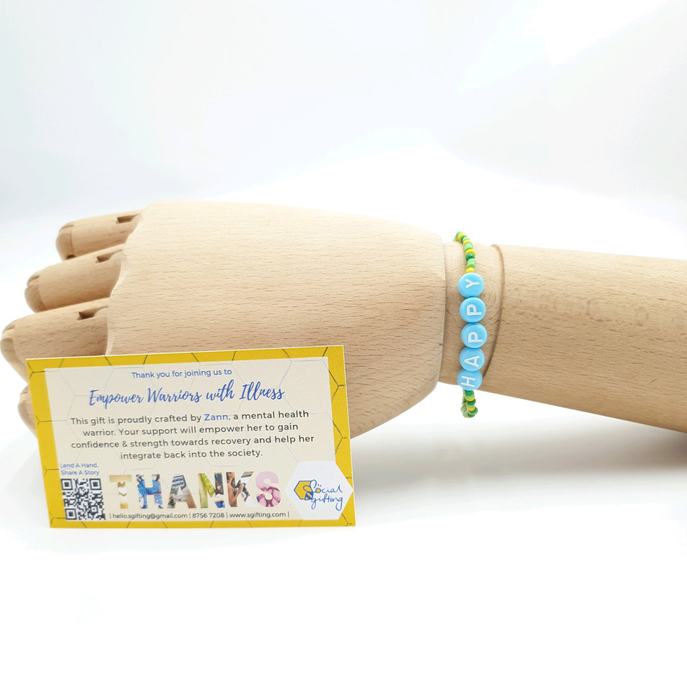 Colourful Bracelet with Words (Blue)