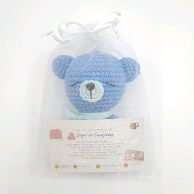 Hand Crocheted Bear with Scarf Key Ring