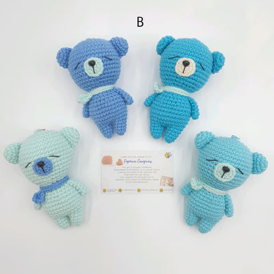 Hand Crocheted Bear with Scarf Key Ring