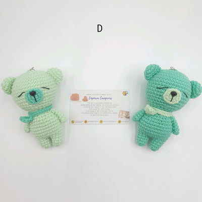 Hand Crocheted Bear with Scarf Key Ring