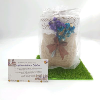 Jute Yarn Pencil Holder with Baby Breath