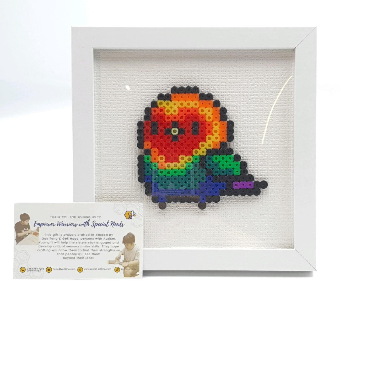Hama Beads with Wooden Frame (17cm x 17cm)