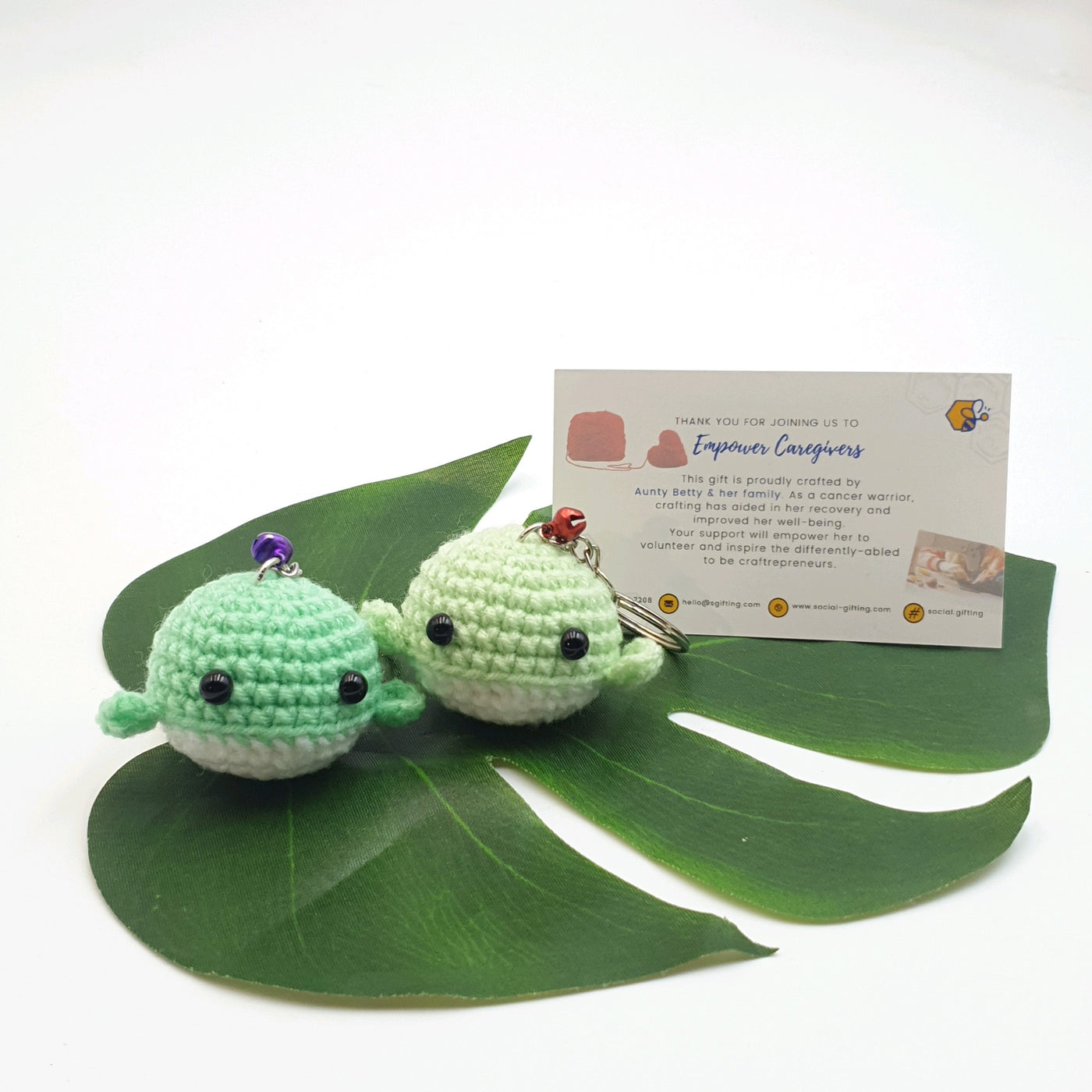 Crocheted Mini Whale Keychain