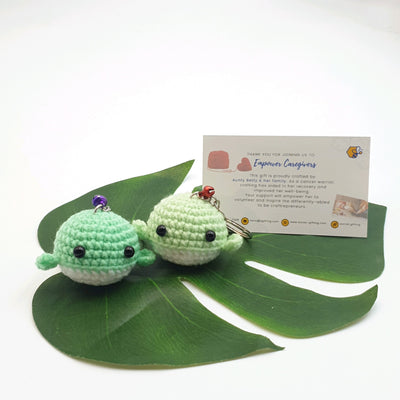 Crocheted Mini Whale Keychain