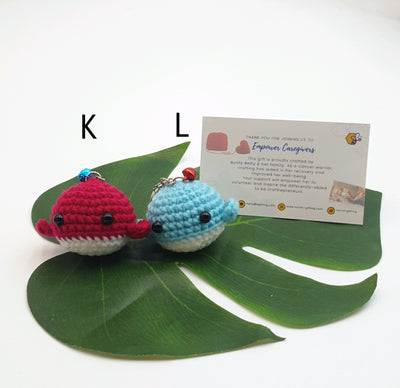 Crocheted Mini Whale Keychain