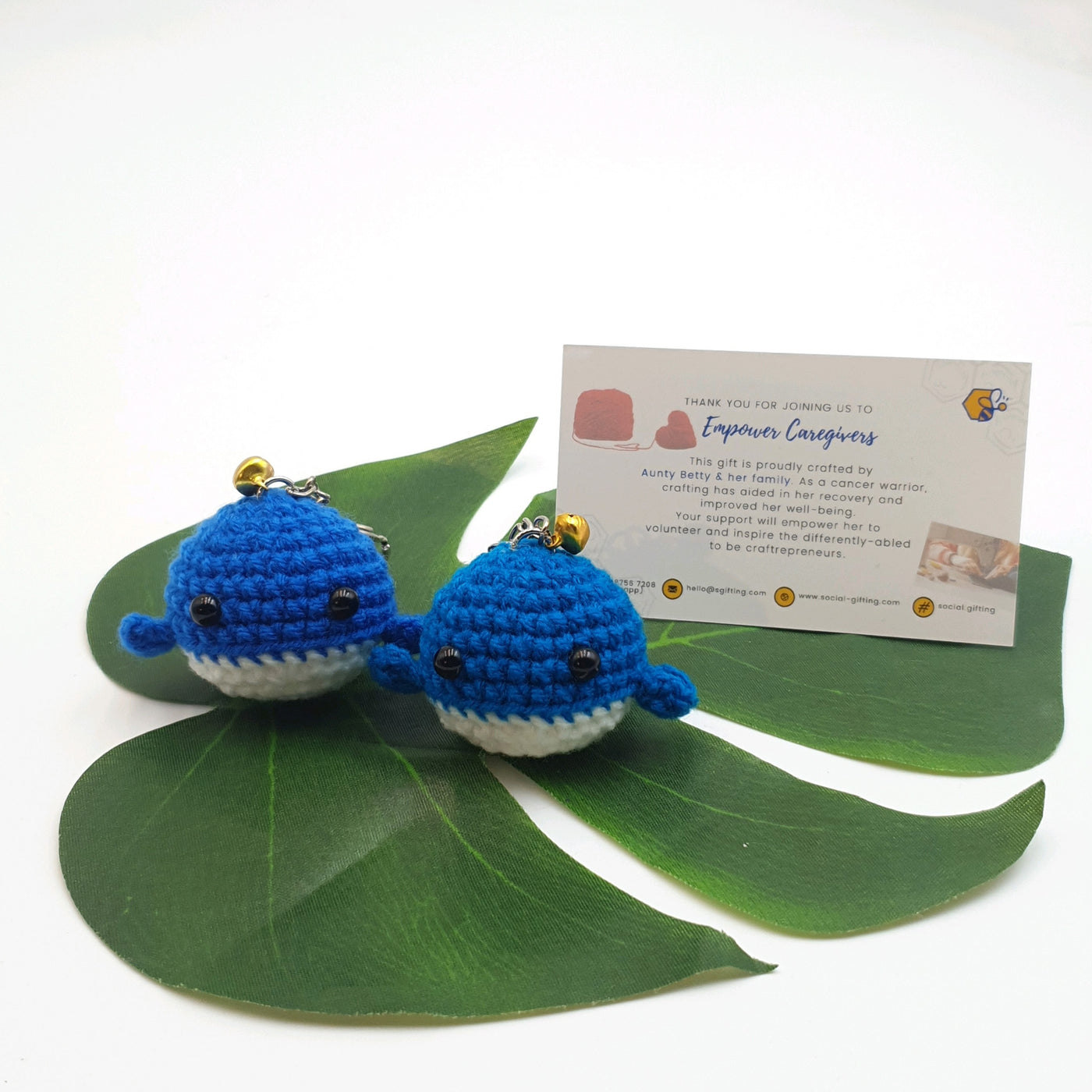Crocheted Mini Whale Keychain