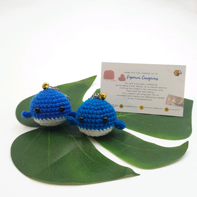 Crocheted Mini Whale Keychain