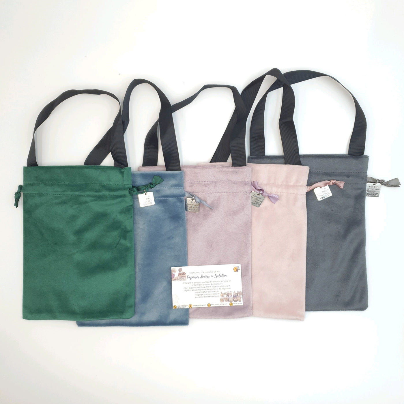 Velvet Lunch Bag with Charm