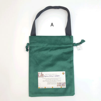 Velvet Lunch Bag with Charm