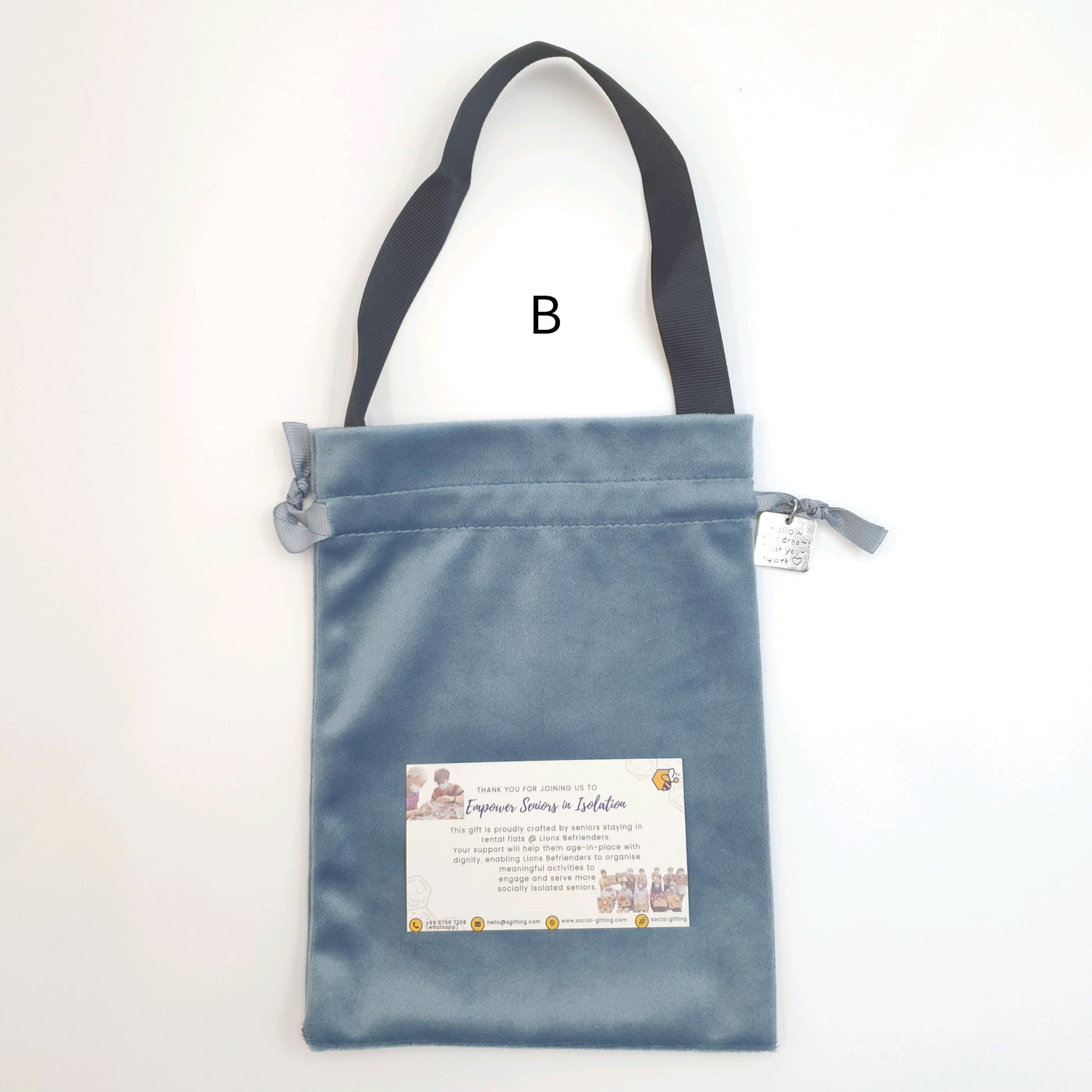 Velvet Lunch Bag with Charm