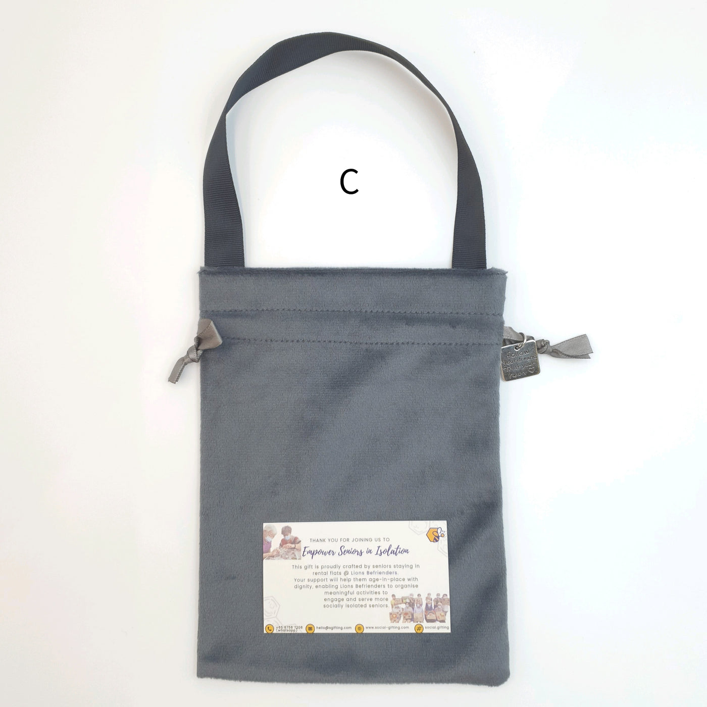 Velvet Lunch Bag with Charm