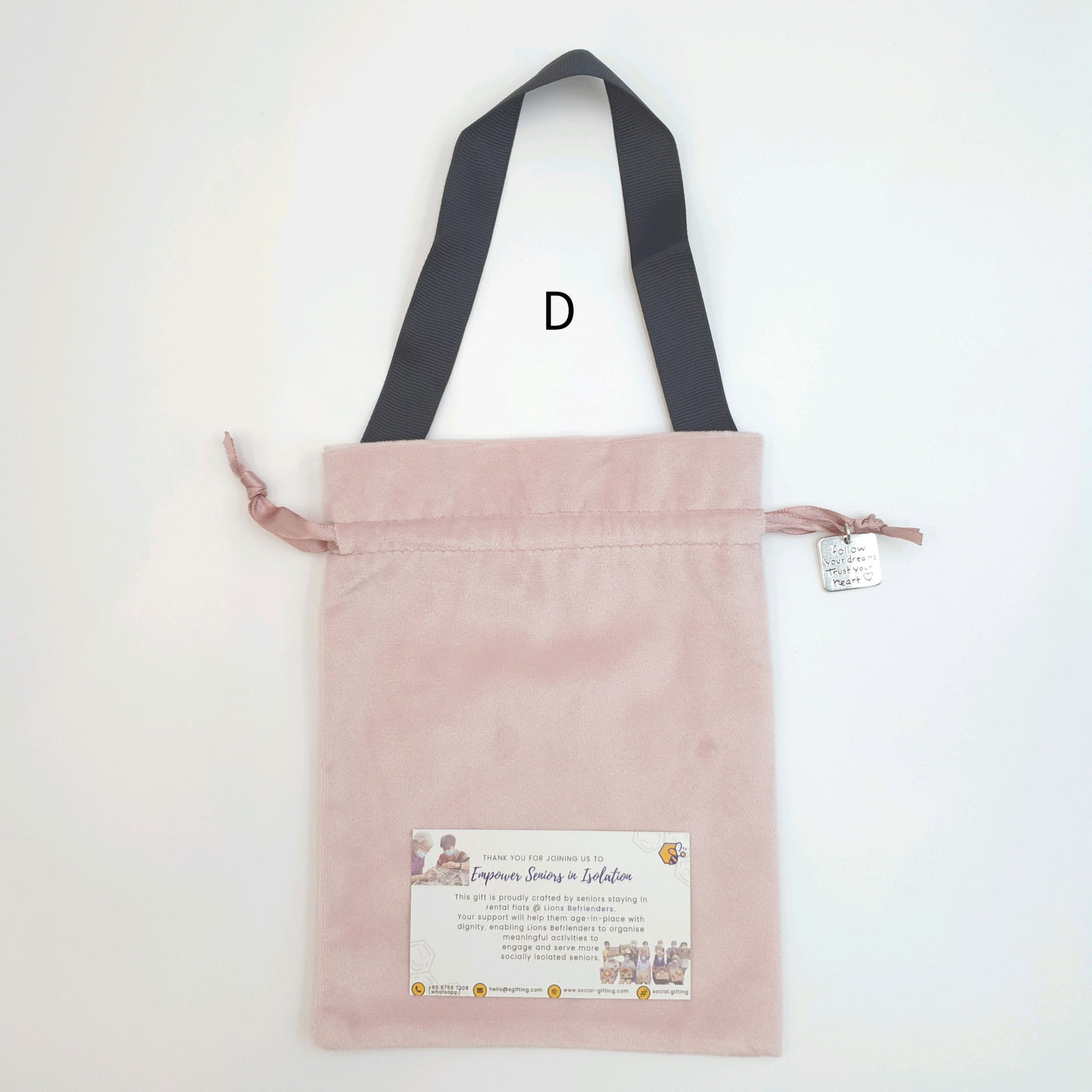Velvet Lunch Bag with Charm