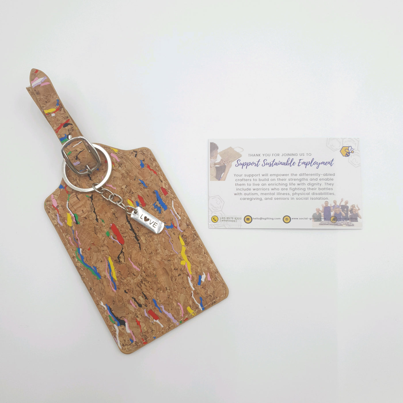 Cork Cardholder with Charm (1 Slot)