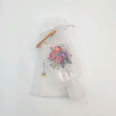 Flower-Printed Hand Sanitizer Bottle