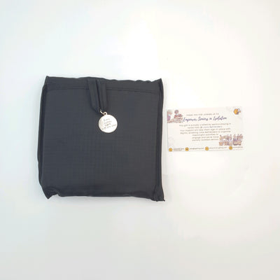 Square Nylon Eco Bag with Motivational Charm