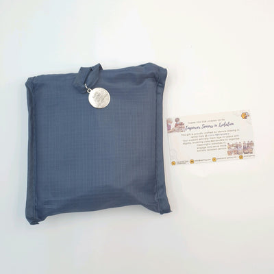 Square Nylon Eco Bag with Motivational Charm
