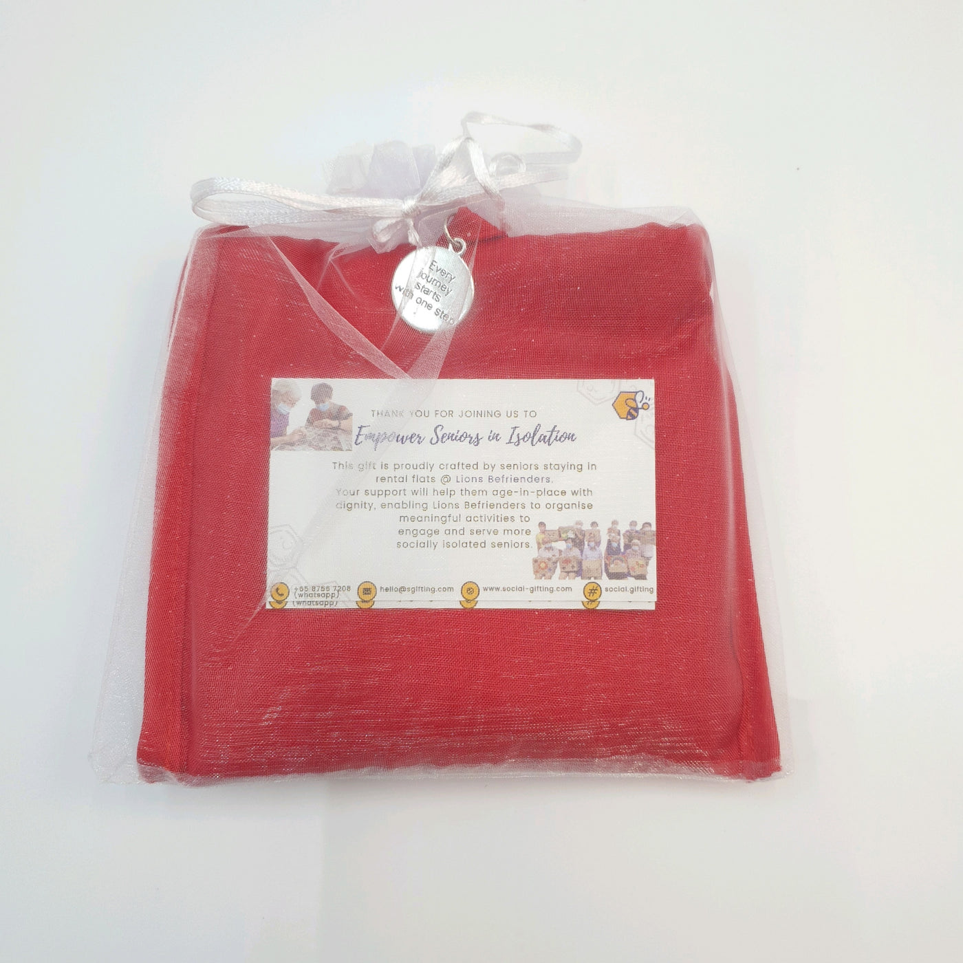 Square Nylon Eco Bag with Motivational Charm