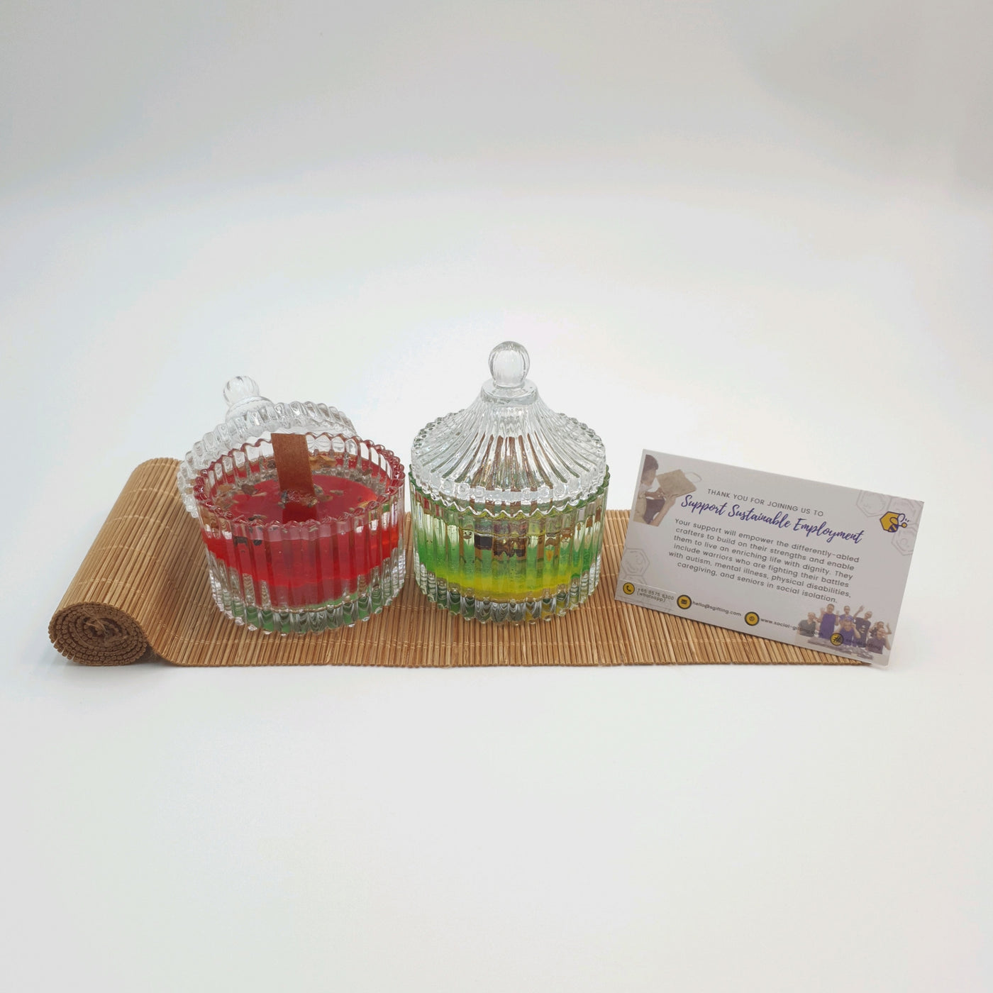 Scented Gel Wood Wick Candle in Crystal Jar