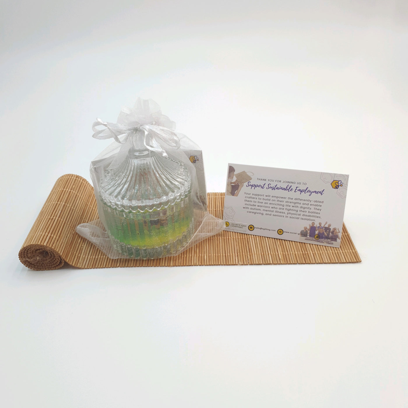 Scented Gel Wood Wick Candle in Crystal Jar