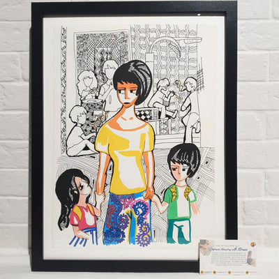 Assorted Hand-drawn Art with Frame (30 x 40)