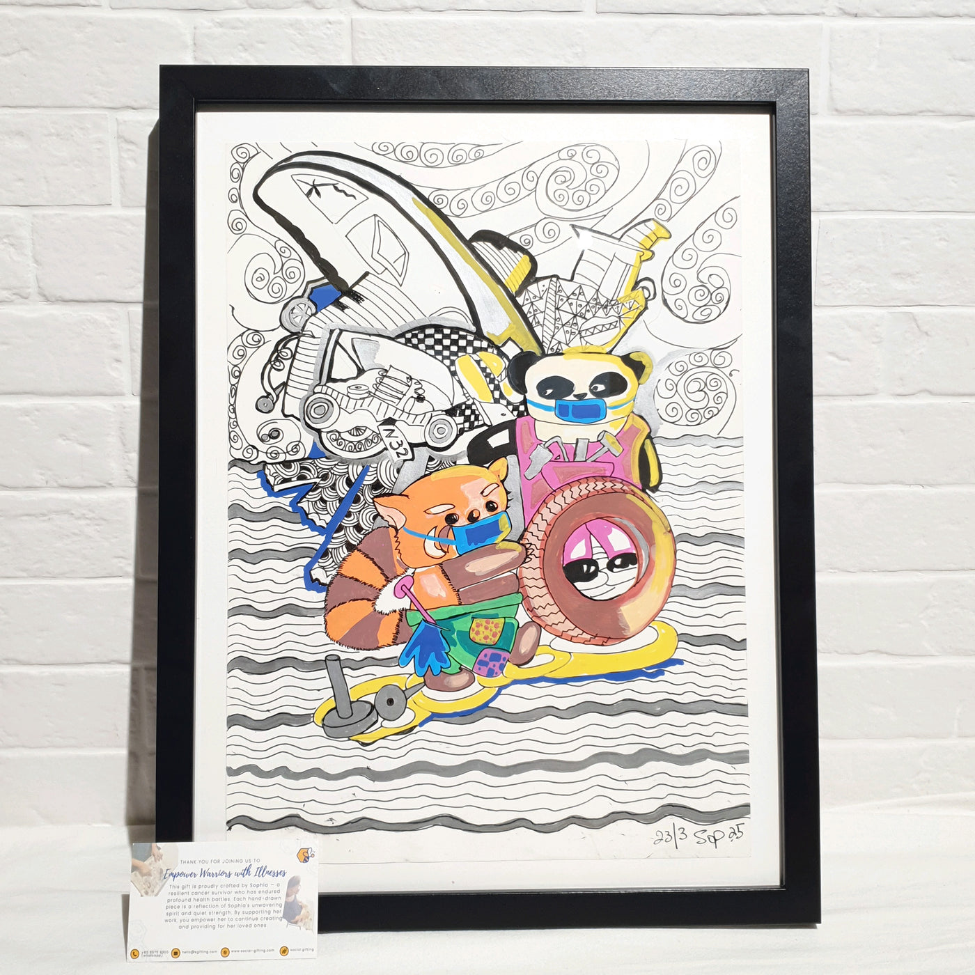 Assorted Hand-drawn Art with Frame (30 x 40)
