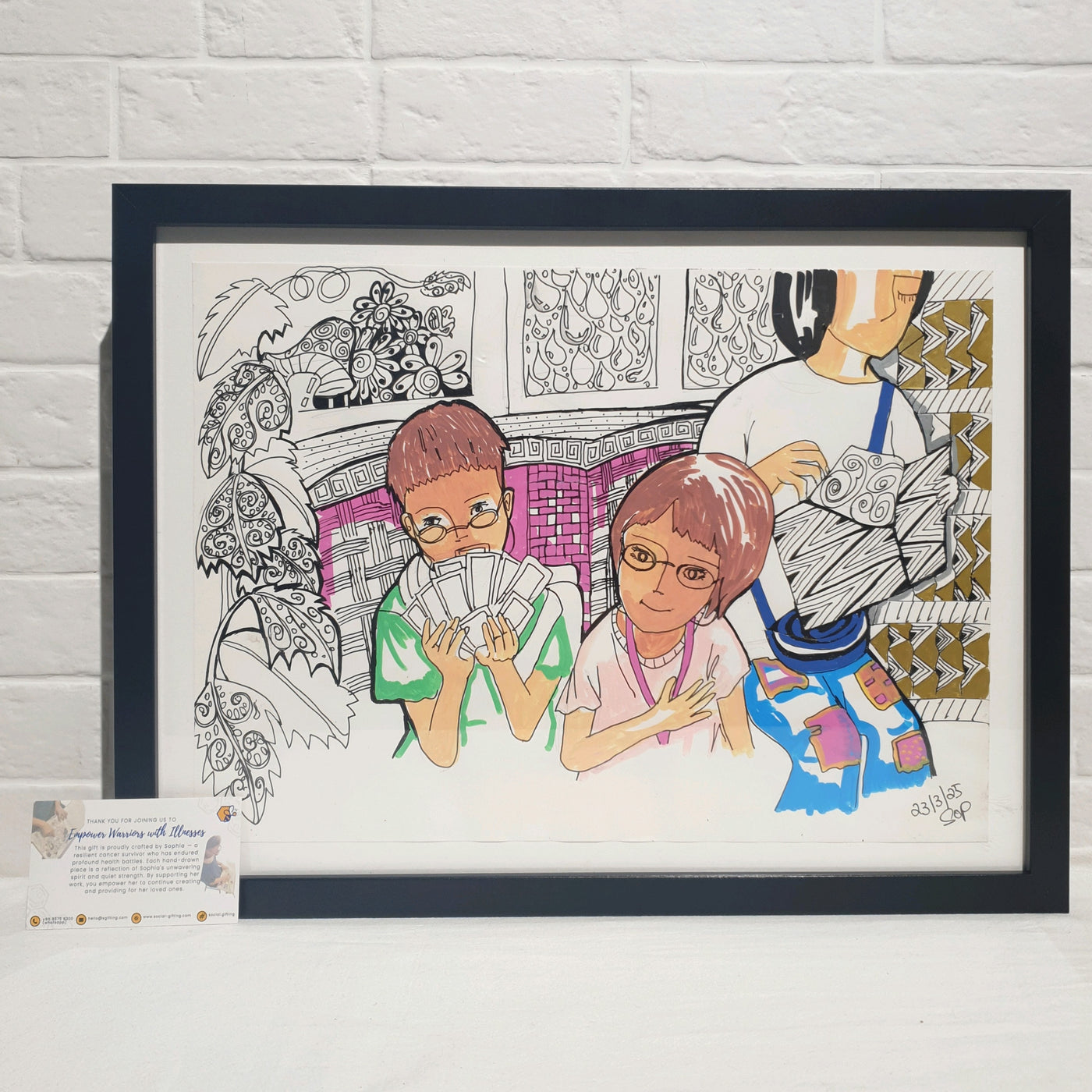 Assorted Hand-drawn Art with Frame (30 x 40)