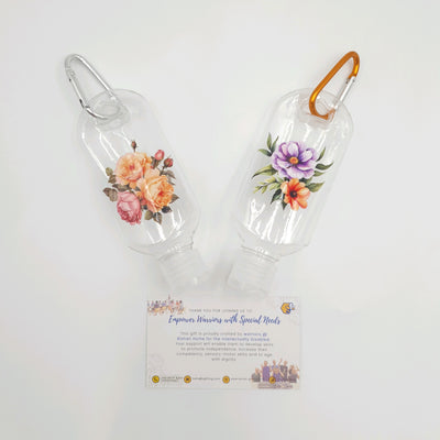 Flower-Printed Hand Sanitizer Bottle