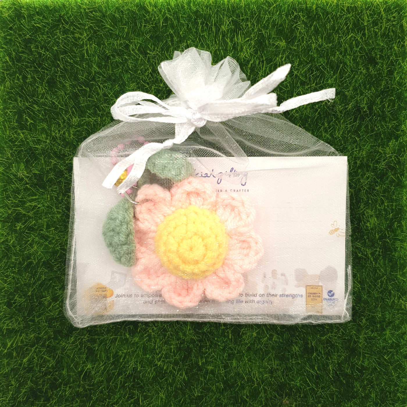 Crocheted Flower Keychain