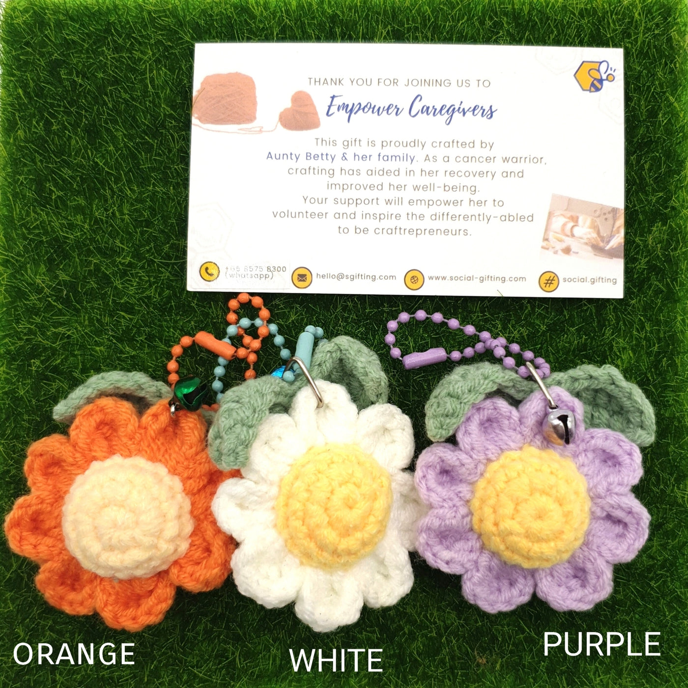Crocheted Flower Keychain