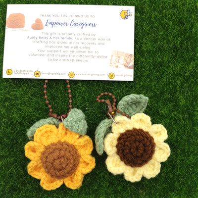 Crocheted Flower Keychain
