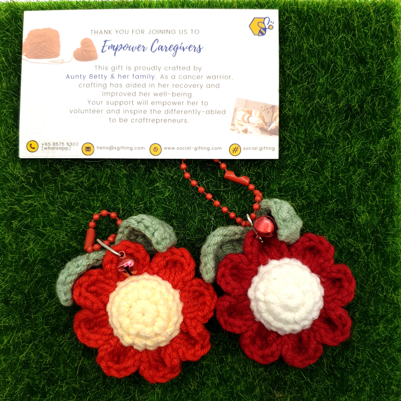 Crocheted Flower Keychain
