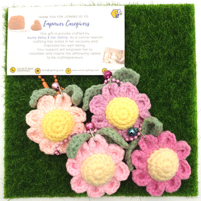 Crocheted Flower Keychain